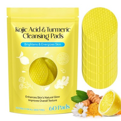 Facial Cleansing Pads with Kojic Acid and Turmeric Brightening Formula 60 Count