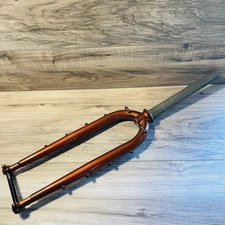 Metallic Brown Rigid Fork 1 1/8 Steerer 12 x 100 Thru Axle Bikepacking Mounts