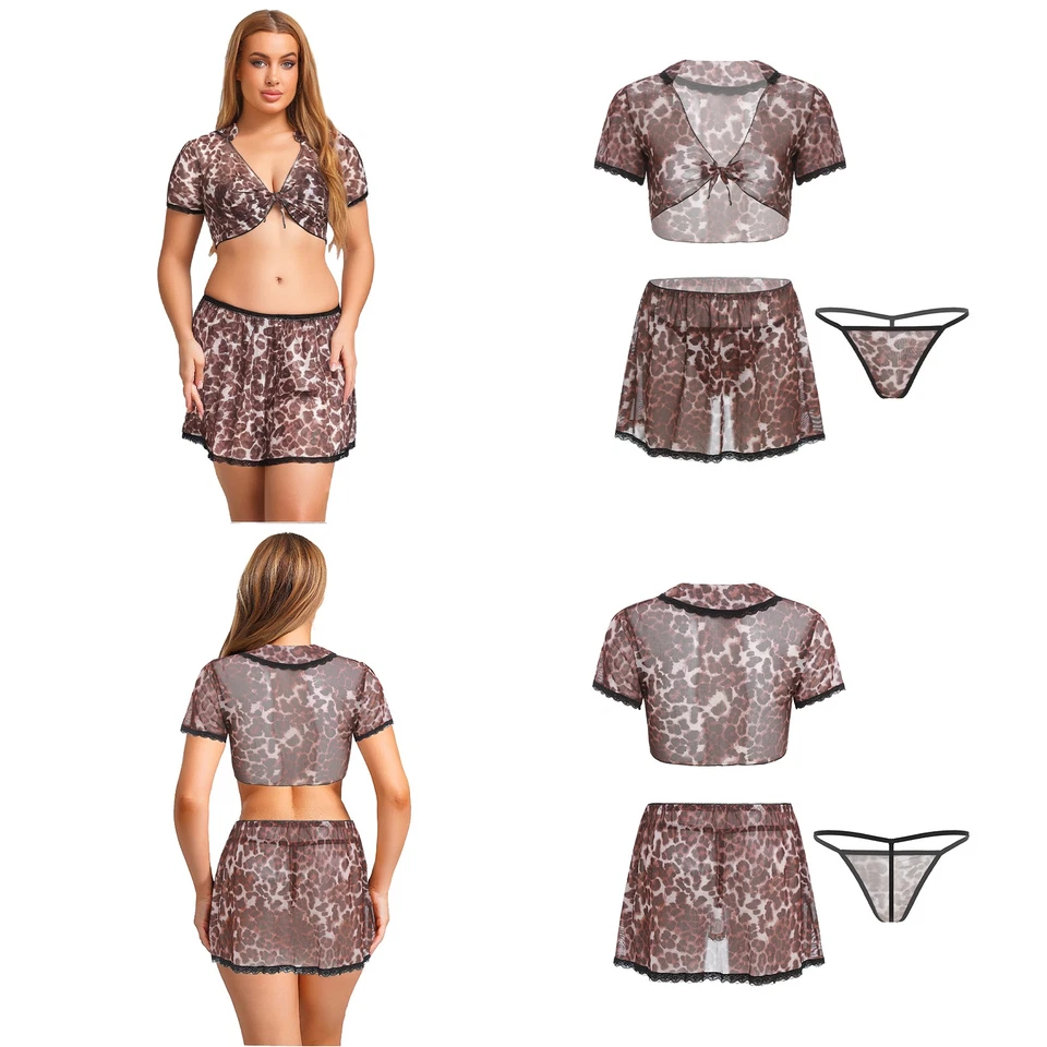 Mujeres Mangas Cortas Prendas para el torso con Falda Piezas Anime Lencería Traje de Baño  Foto 4 de 4