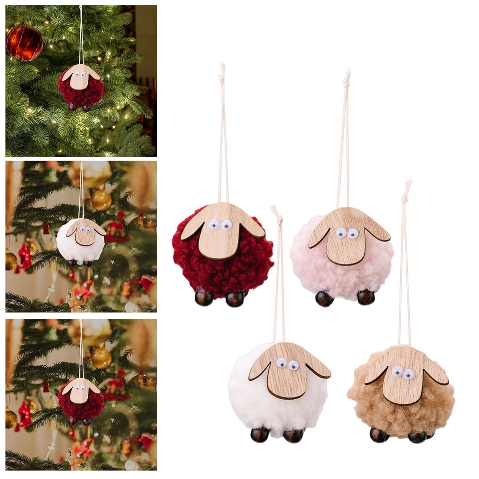 Décoration de Noël en forme d'agneau, pendentif décoratif à