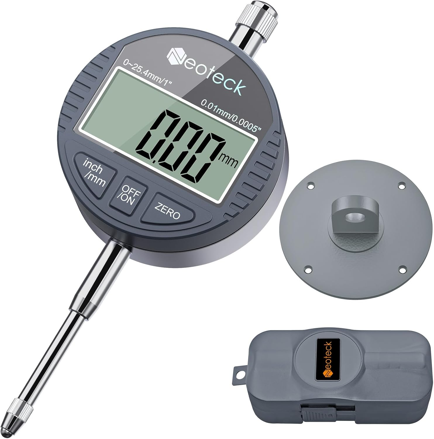 DTI Digital Dial Indicator 0.01/0.0005'' Digital Probe Indicator Dial Test Gauge