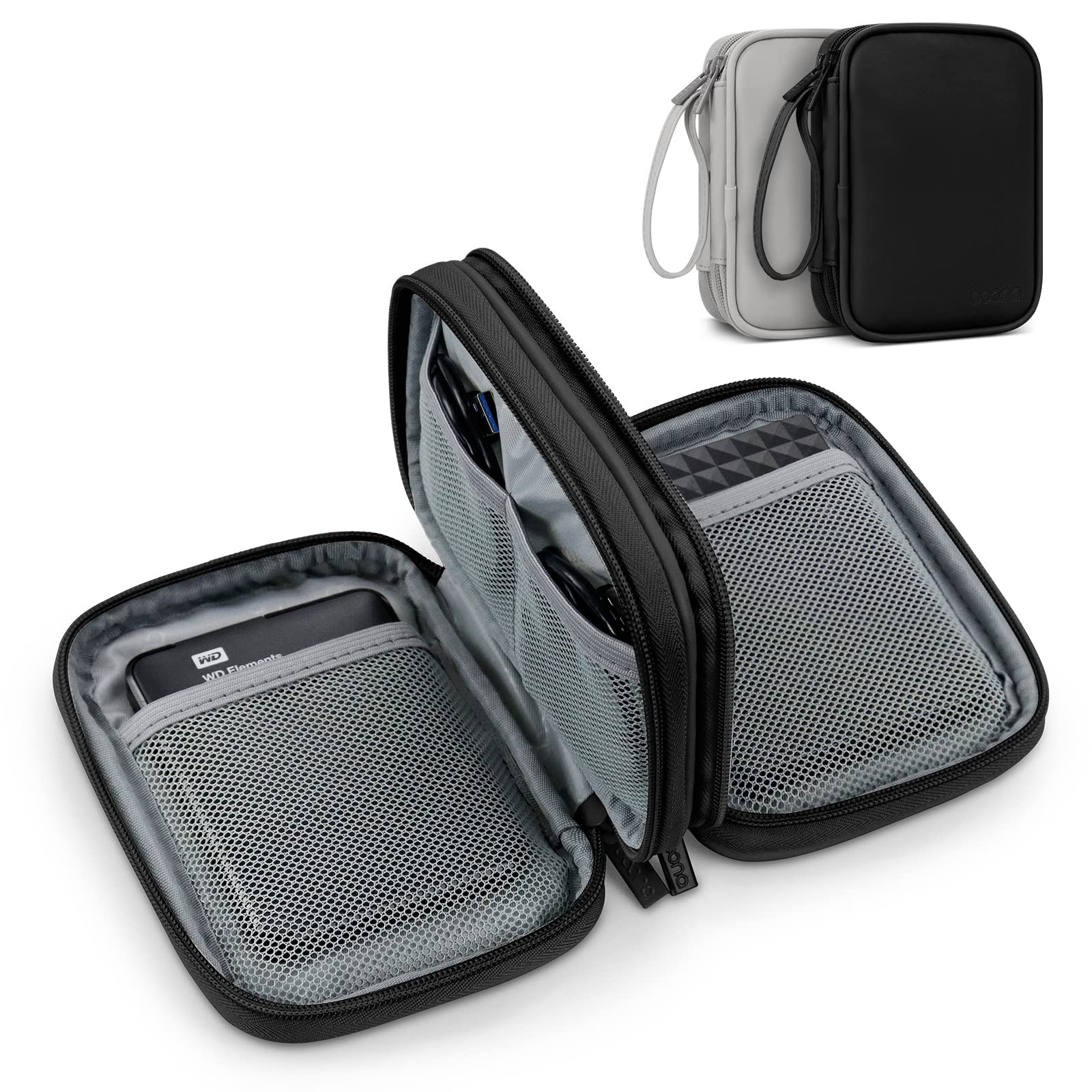 Dual Hard Drive Case Double Layers 2.5 inch External Drive Storage Carrying B...