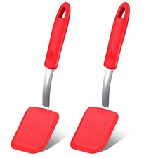 2 Pack Silicone Cookie Spatula Turner Flexible Kitchen Cookware Utensils