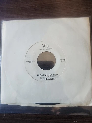 RARE BEATLES 45- PLEASE PLEASE ME & FROM ME TO YOU-WHITE LABEL- VJ-581- VEE JAY
