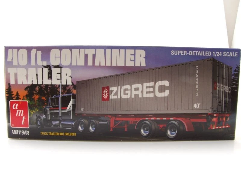 Trailer Rimorchio 40' Semi Container Kit Modellismo Plastica Auto 1:24 AMT - Immagine 4 di 4