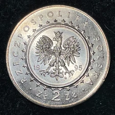 1995 Poland 2 Zlote Coin Excellent Condition High Value