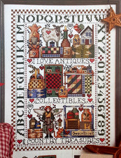 Cross Stitch Pattern Antique Treasures Country Angel Sheep Quilt Folk Art Theme