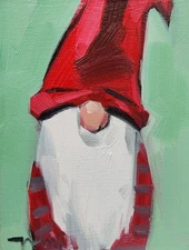 Jose Trujillo Fine Art PRINT 16x20" Collectible Xmas Gnome Figure Modern Art