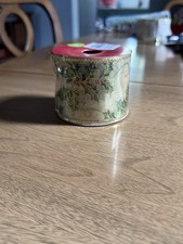Christmas Traditions Wired Ribbon- Gold With Green Ivy - 2.5 Inch By 12 Feet