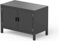 Pre-Owned Outdoor Aluminum Grill Table Storage Cabinet with Protective Cover