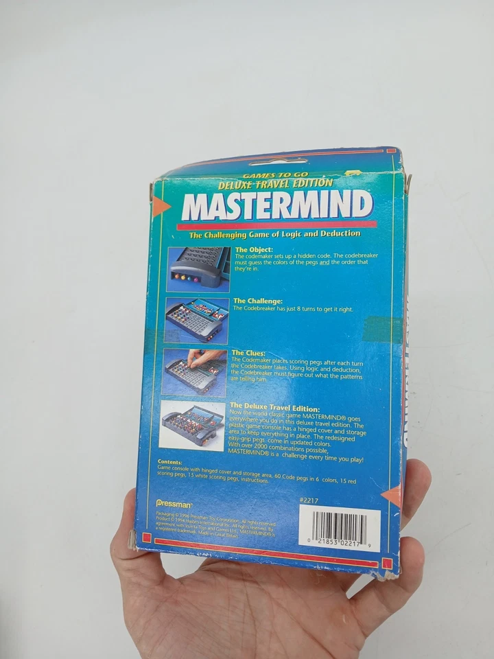 Vintage Mastermind Jogo de Tabuleiro Pressman Games Travel 1996 NOVO LACRADO DE FÁBRICA NOS - Imagem 2 de 3