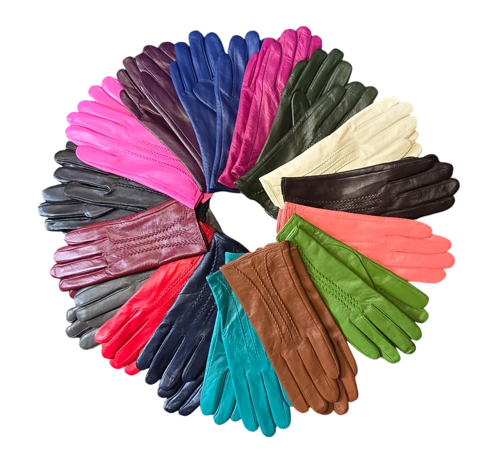 Womens Premium Real Super Soft Leather Gloves Fully Lined Gift Boxed Warm - Image 2 of 4