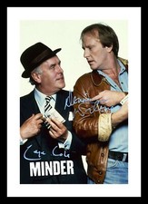 MINDER - DENNIS WATERMAN & GEORGE COLE AUTOGRAPHED SIGNED & FRAMED PHOTO PRINT