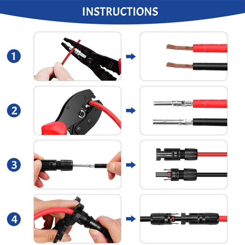 Solar Crimping Tool Set Connector AWG14-10 Panel PV Cable Crimper Pliers - Picture 6 of 12