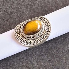Natural Tiger Eye 925 Sterling Silver Handmade Tiny Ring All Size Available