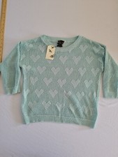 Ladies Jumper Originals Size S Sheer 3/4 Sleeve Green 11138