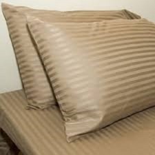 King Size Taupe Striped 4 Piece Sheet Set 1000 Thread Count 100 Egyptian Cotton