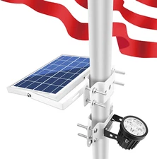 APONUO Solar Flag Pole Light,Solar Powered Flagpole Lights Pole Mount Upgraded S