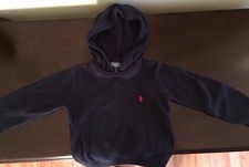 USED Kids Hooded Blue Sweater Polo Ralph Lauren Size 5