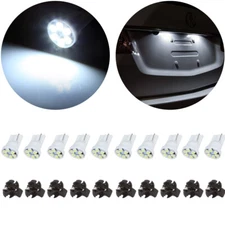 10x T10 LED Bulbs White 6-3528-SMD Instrument Gauge Cluster Dash Light w/ Socket
