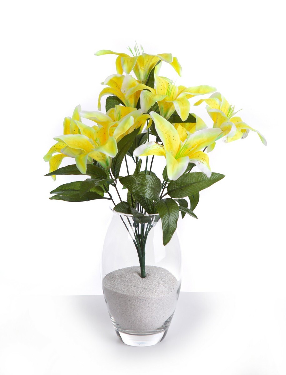 Lily♡　 Best Artificial 45cm Stargazer Lillies 10 Head Flower Spray