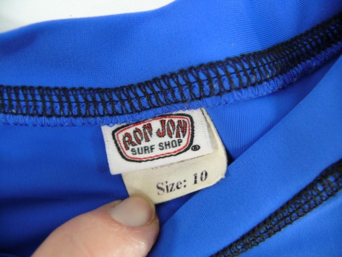 Ron Jon Surf Shop Grand Turk Long Sleeve compression T Shirt kids size 10 blue - Picture 3 of 4