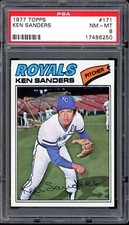 1977 Topps Baseball #171 Ken Sanders PSA 8
