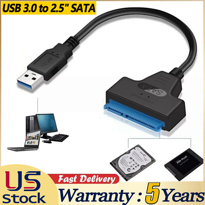 USB 3.0 to SATA III Hard Drive Adapter Cable 2.5'' SSD UASP SATA HDD to USB 3.0