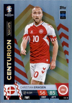 Topps EURO EM Germany 2024 Trading Card CC 5 - Christian Eriksen - Centurion