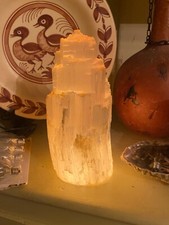 Large Selenite Lamp Selenite Crystal Lamp Selenite Tower Lamp Night Light 10".