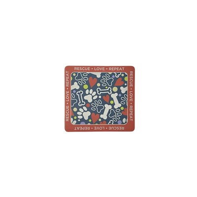 SPCA International Global Animal Rescue Love Repeat Red Multicolor Coaster