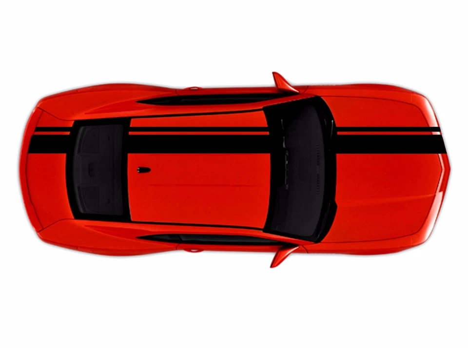 Calcomanía de vinilo negra brillante Chevy CAMARO 2" y 8" coche de rally doble rayas Foto 4 de 4