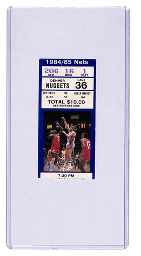 NJ Nets vs Denver Nuggets 3/22/1985 Ticket Stub Darryl Dawkins - Jeff Turner