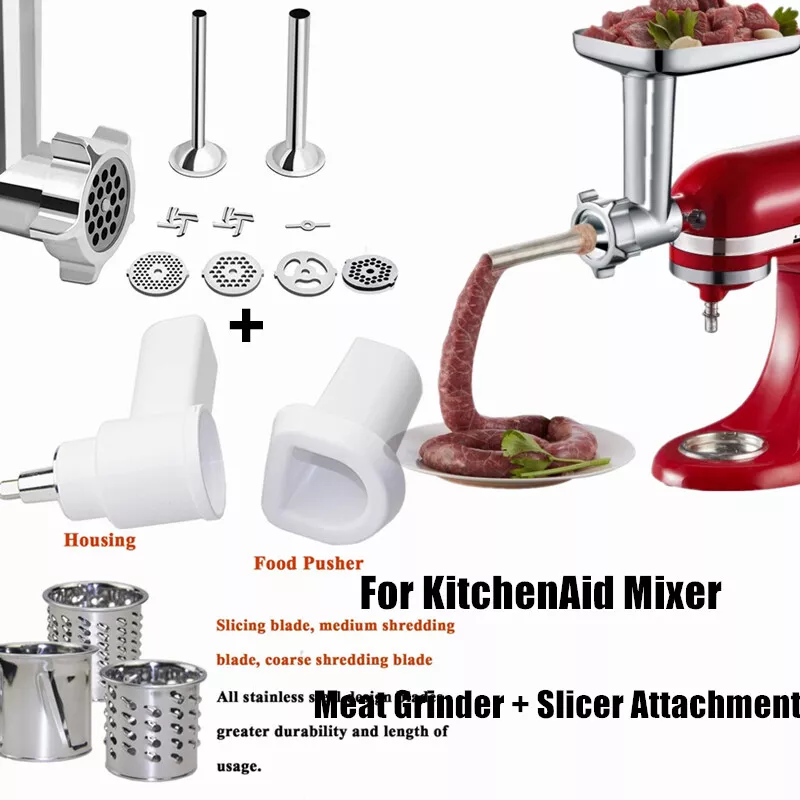 Meat Ginder + 3 Blades Slicer Shredder Attachment for kitchenaid Stand Mixer