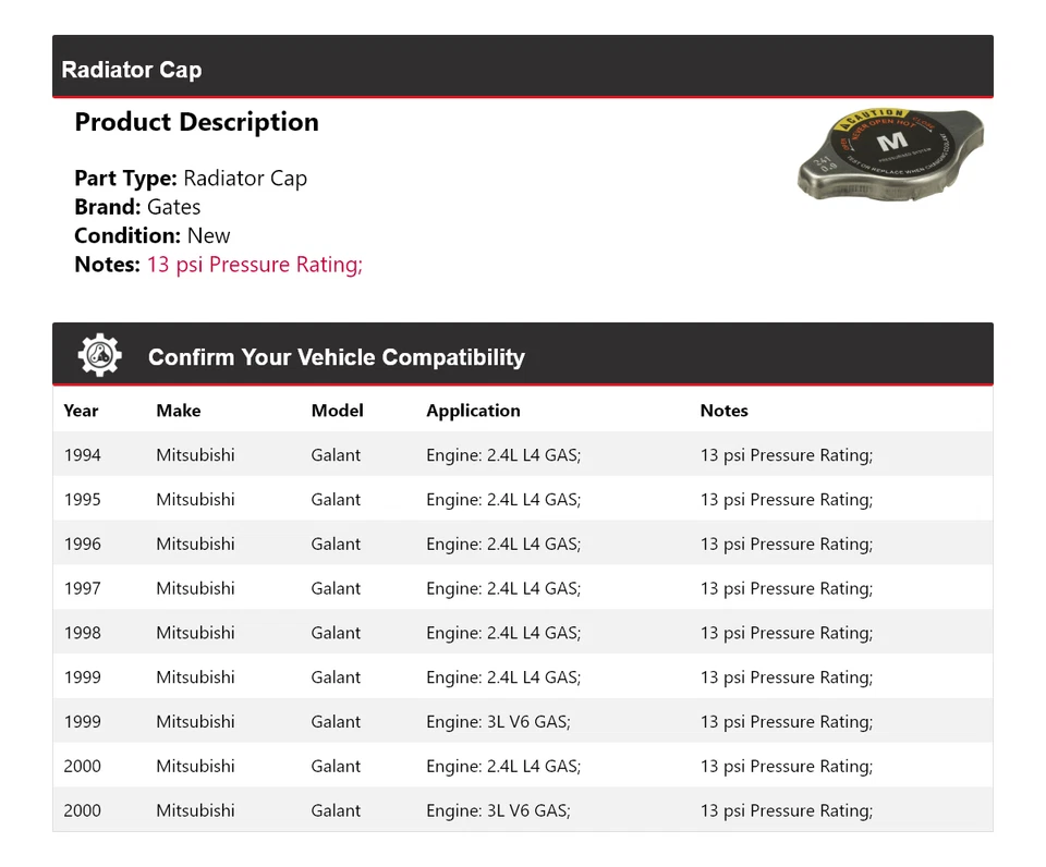 Tapa radiador puertas para Mitsubishi Galant 1994-2000 1995 1996 1997 1998 1999 Foto 2 de 4