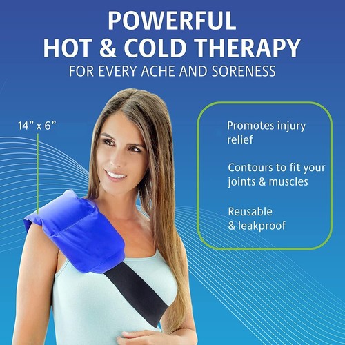 Ice Packs for Injuries Reusable - Adjustable 14 x 6 Inch Hot and Cold Gel Pack - Picture 2 of 7