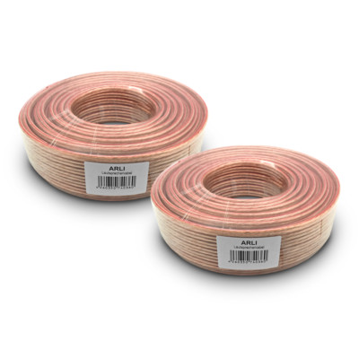 200m Lautsprecherkabel (2x100m) 2 x 4 mm Lautsprecher Kabel transparent CCA Box 