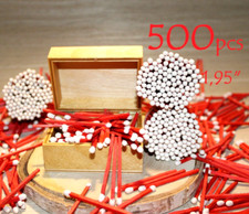 500 white colored tipped red sticks party matches Candle jar matches 1,95" 4,9cm