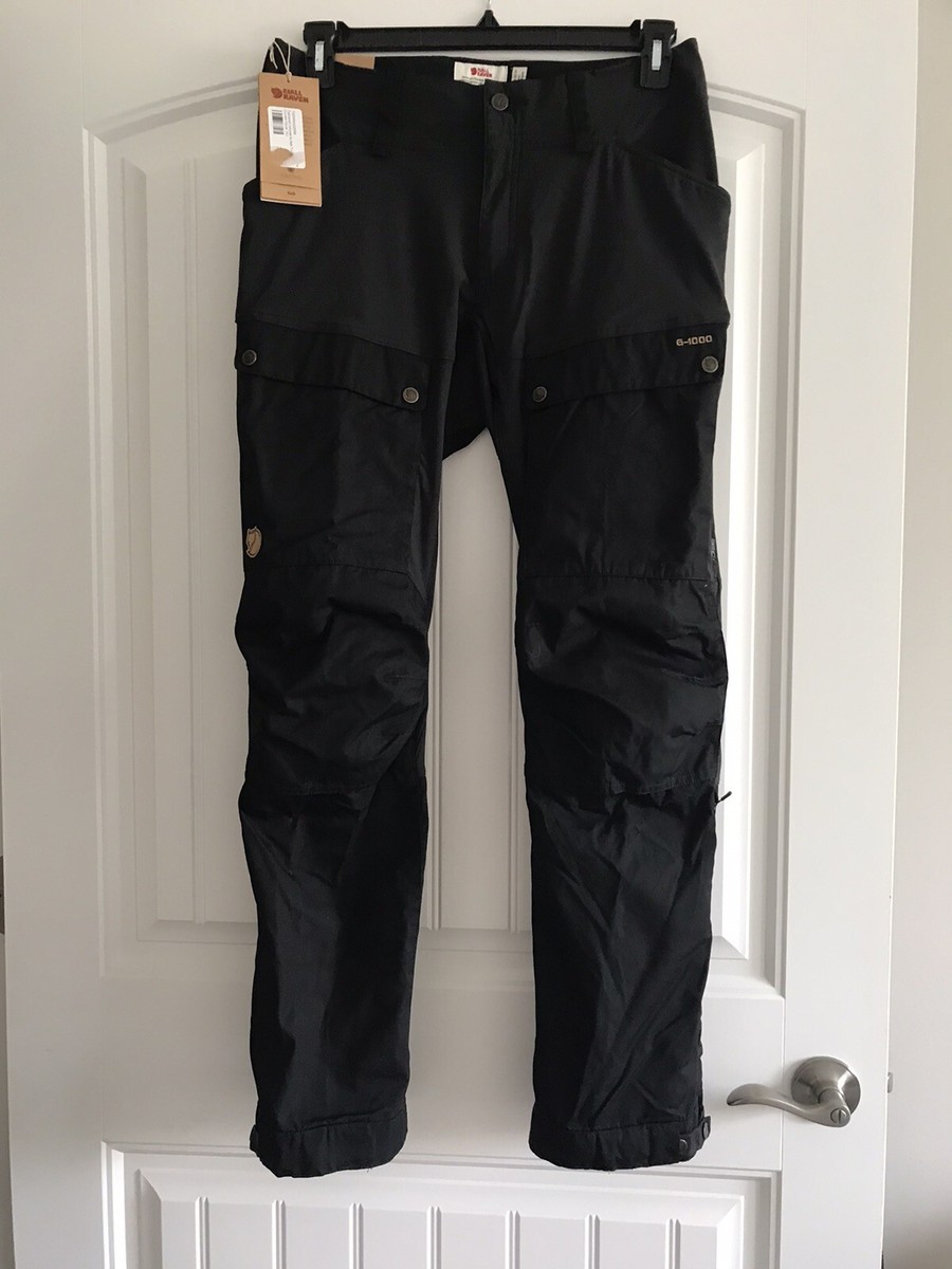 MWT FJALL RAVEN KEB TROUSERS CURVED W REG BLACK POCKETS PANTS SIZE