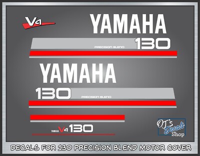 Yamaha 130hp V4 Outboard Engine Replacement Die-Cut Stickers