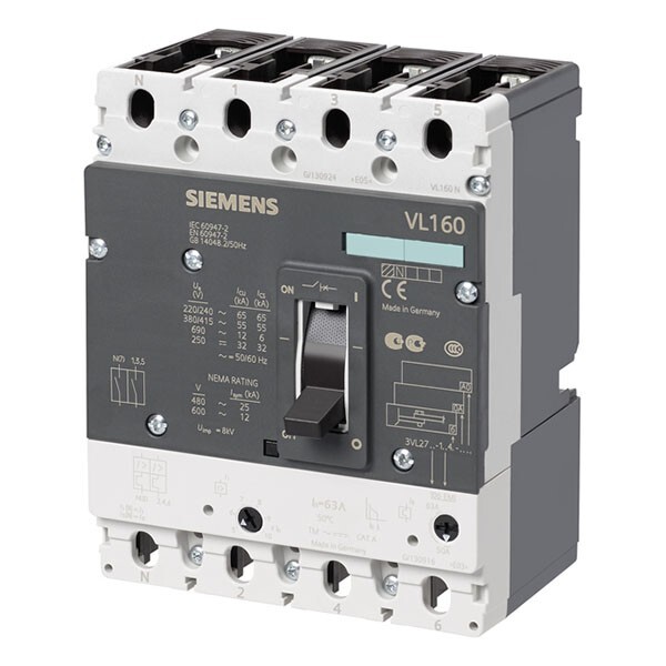 Siemens disjoncteur boîtier moulé 125A matériel robuste pour armoire électrique