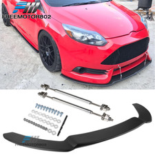Fits 13-14 Ford Focus St Front Bumper Splitter Lip W Hardware Matte Black - Pp Fits 13-14 Ford Focus St Front Bumper Splitter Lip W Hardware Matte Black - Pp