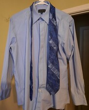 Perry Ellis long sleeves blue men's dress shirt