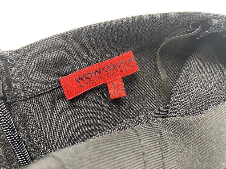 Mini Vestido Para Mujer WOW Couture Negro Vendaje Mediano M Malla Recorte Trasero Foto 4 de 4