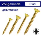 Spanplattenschrauben PZ Vollgewinde Ø 3,0-6,0mm - Pozidriv Kreuz - gelb verzinkt