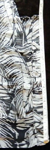 True Vintage 1930's Black and White Transparent Silk Chiffon Stole 5'8" Long - Picture 7 of 10
