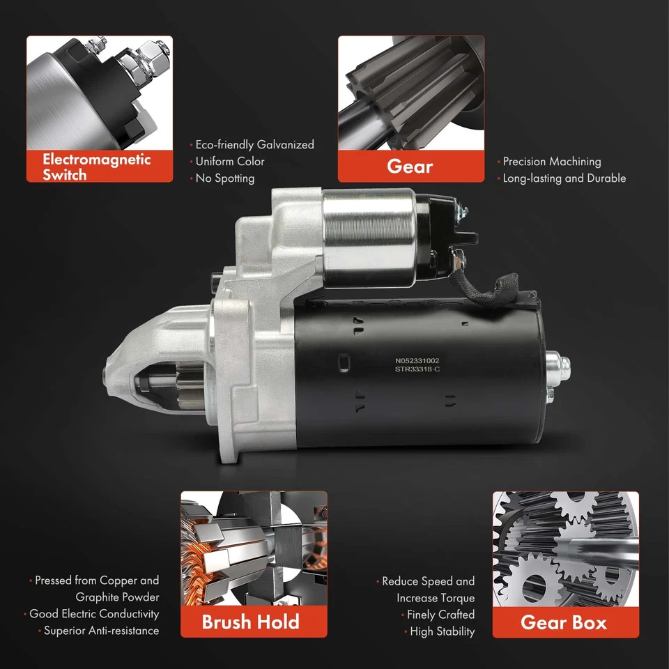 Motor De Arranque para Ram ProMaster 1500 2500 3500 2014-2018 L4 3.0L 2.5KW 12V CW 9T Foto 4 de 4