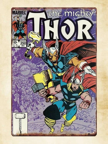 metal house decor  vintage repro comic metal tin sign thor