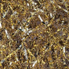 Crinkle Cut Paper Shred Filler 1/2 LB for Gift Wrapping - Gold Metallic
