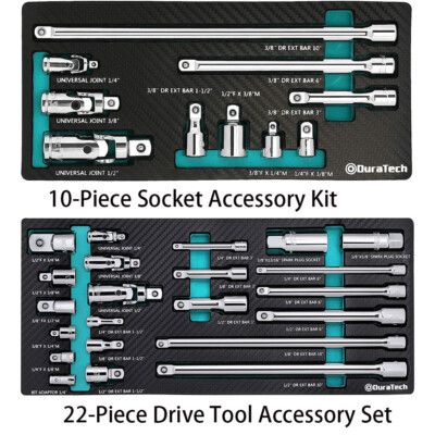 #ad #ad DURATECH Socket Accessory Kit Drive Tool Accessory Set w EVA Foam Tool Organize $46.99